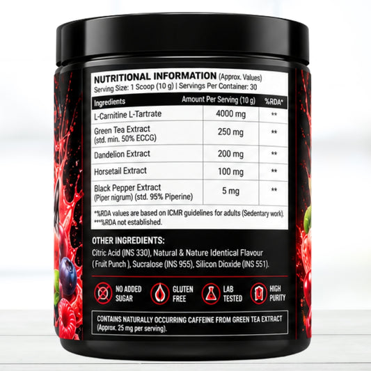 Austral Nutrition CarniMax 4000mg L-Carnitine Powder Fruit Punch 30 Servings