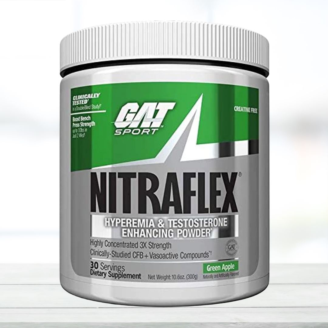 GAT Sport Nitraflex 30 Servings Green Apple with scan code - The Muscle Kart.com