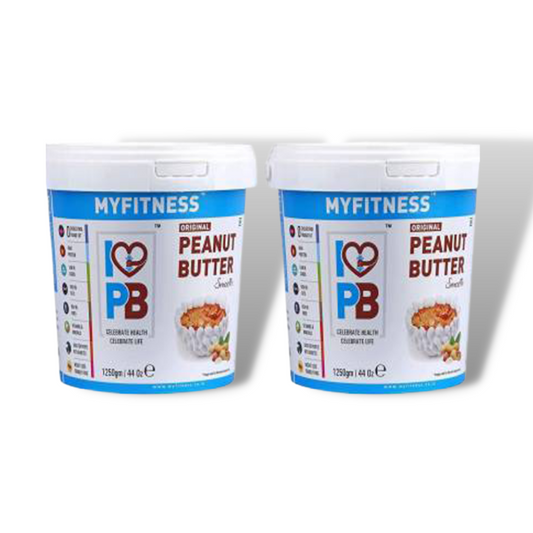 MYFITNESS Smooth Peanut Butter (1250g) 2500 g  (Pack of 2) - The Muscle Kart.com