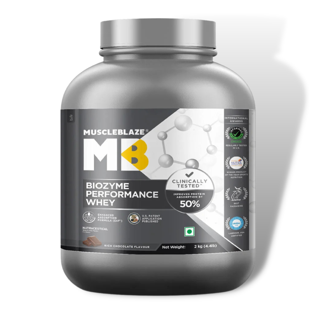 MuscleBlaze Biozyme Performance Whey 2 kg Rich Chocolate Flavor