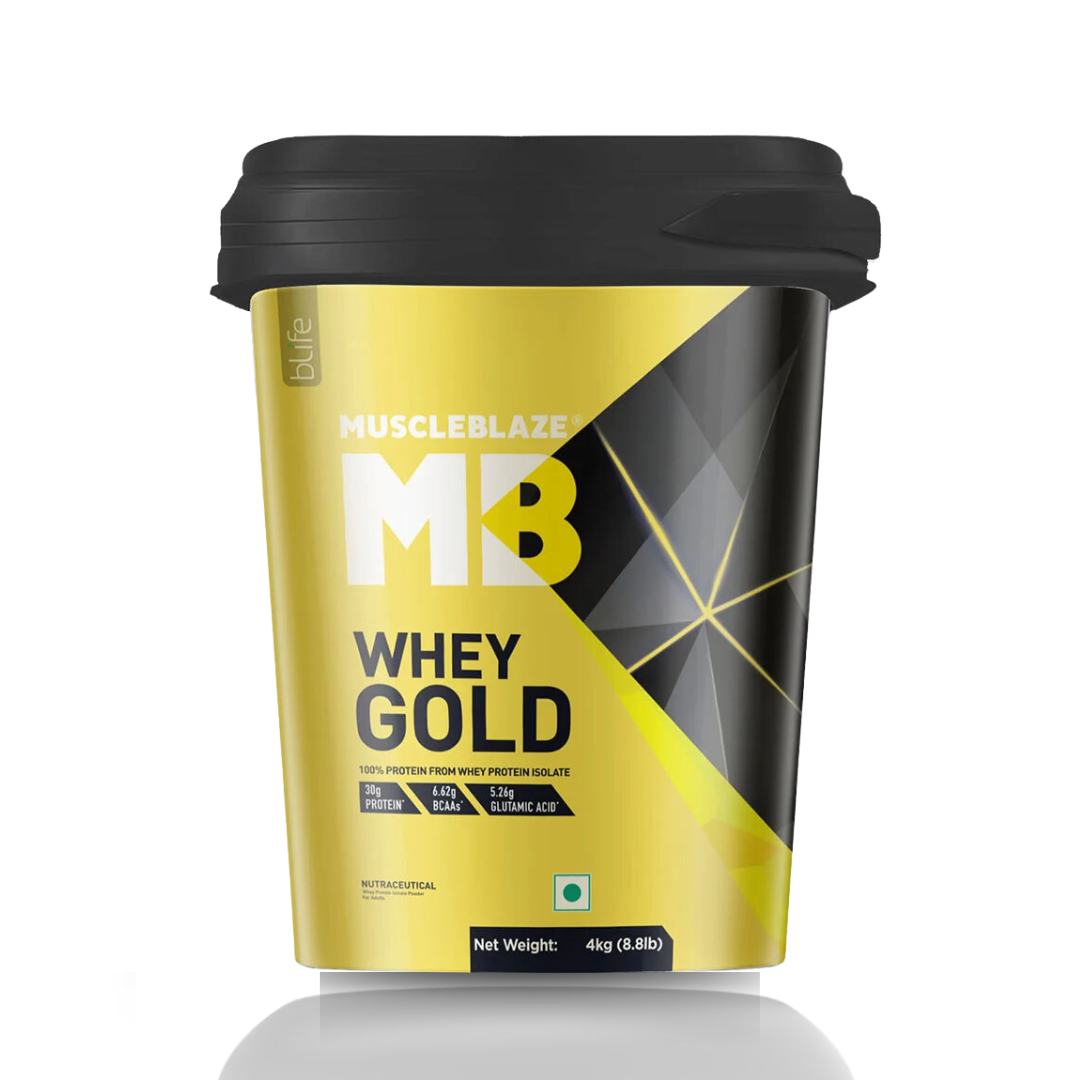 MuscleBlaze Whey Gold with Digezyme, 4 kg (8.8 lb), Rich Milk Chocolate