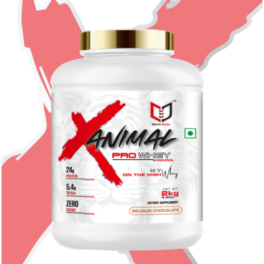 Muscle Doctor Pro Whey Protein Powder 4.4 lbs & 60 Serving (Belgium Chocolate)