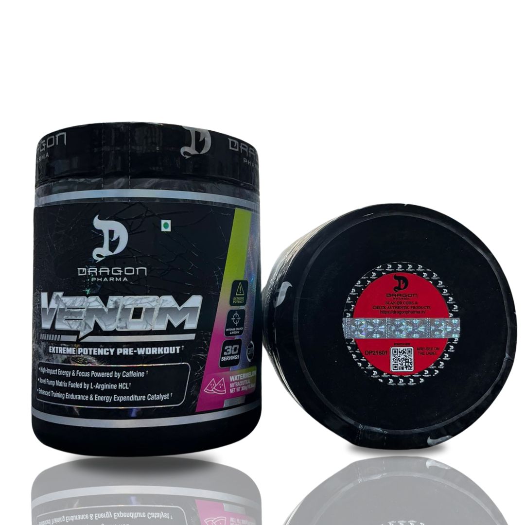 New Dragon Pharma Venom Pre Workout 30 Servings 300g Watermelon Flavor - The Muscle Kart.com