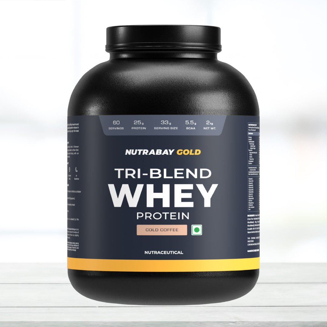 Nutrabay Gold Tri-Blend Whey Protein 2kg (4.4 lb) – Cold Coffee