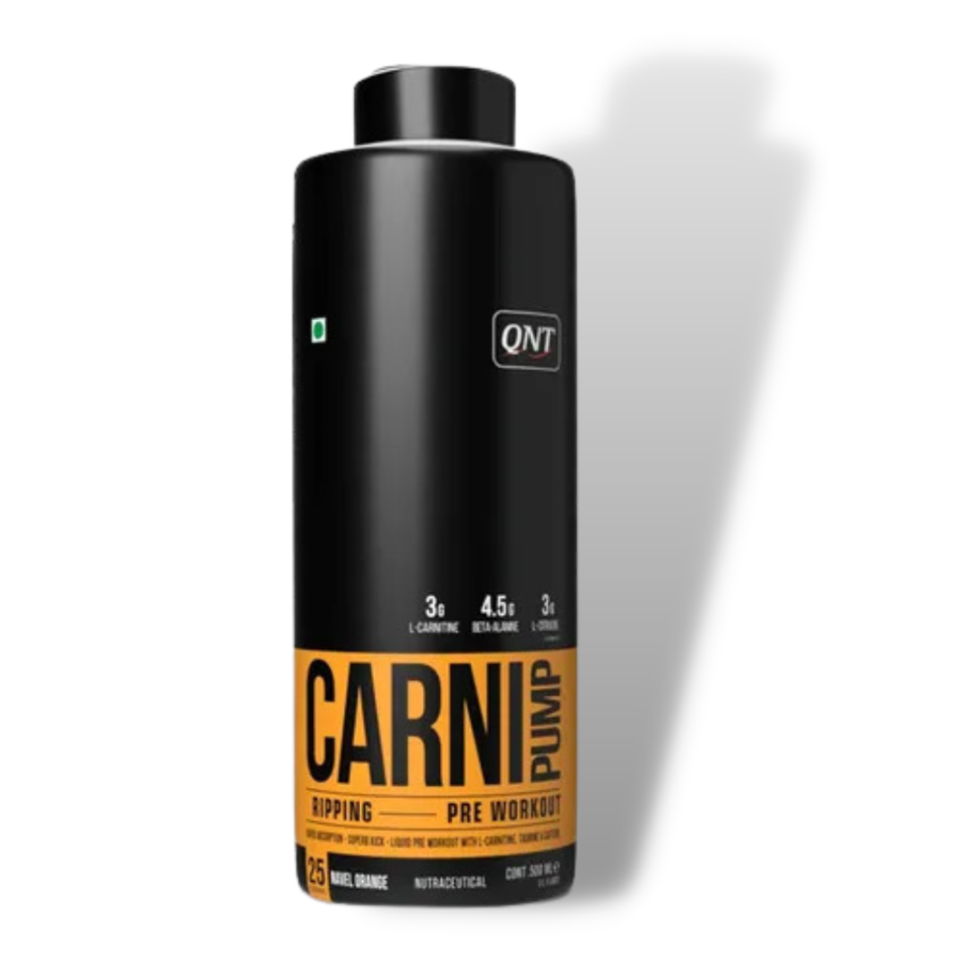 QNT CARNIPUMP Ripping Pre Workout - 500ml (Orange Flavor)