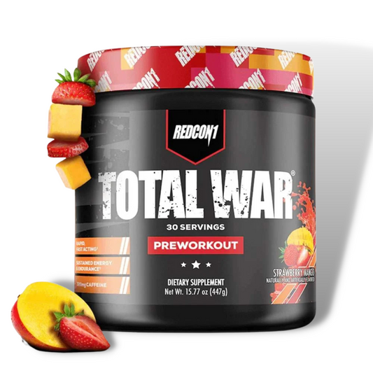 Redcon1 Total War Pre Workout 30 Servings Straberry Kiwi Flavour - The Muscle Kart.com