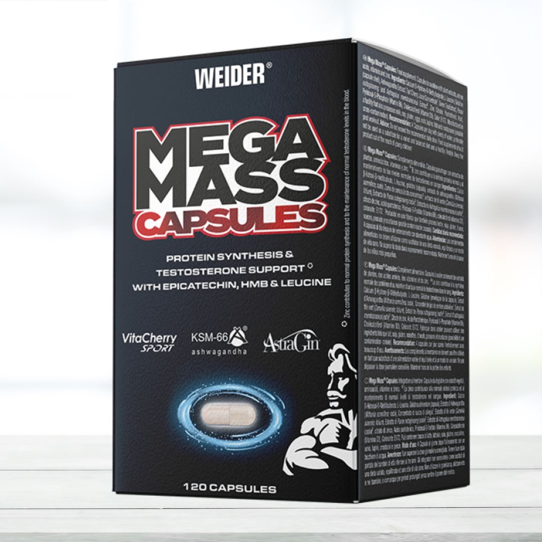 Weider Mega Mass Tablets – 120 Capsules (30 Servings) | Muscle Gain Supplement
