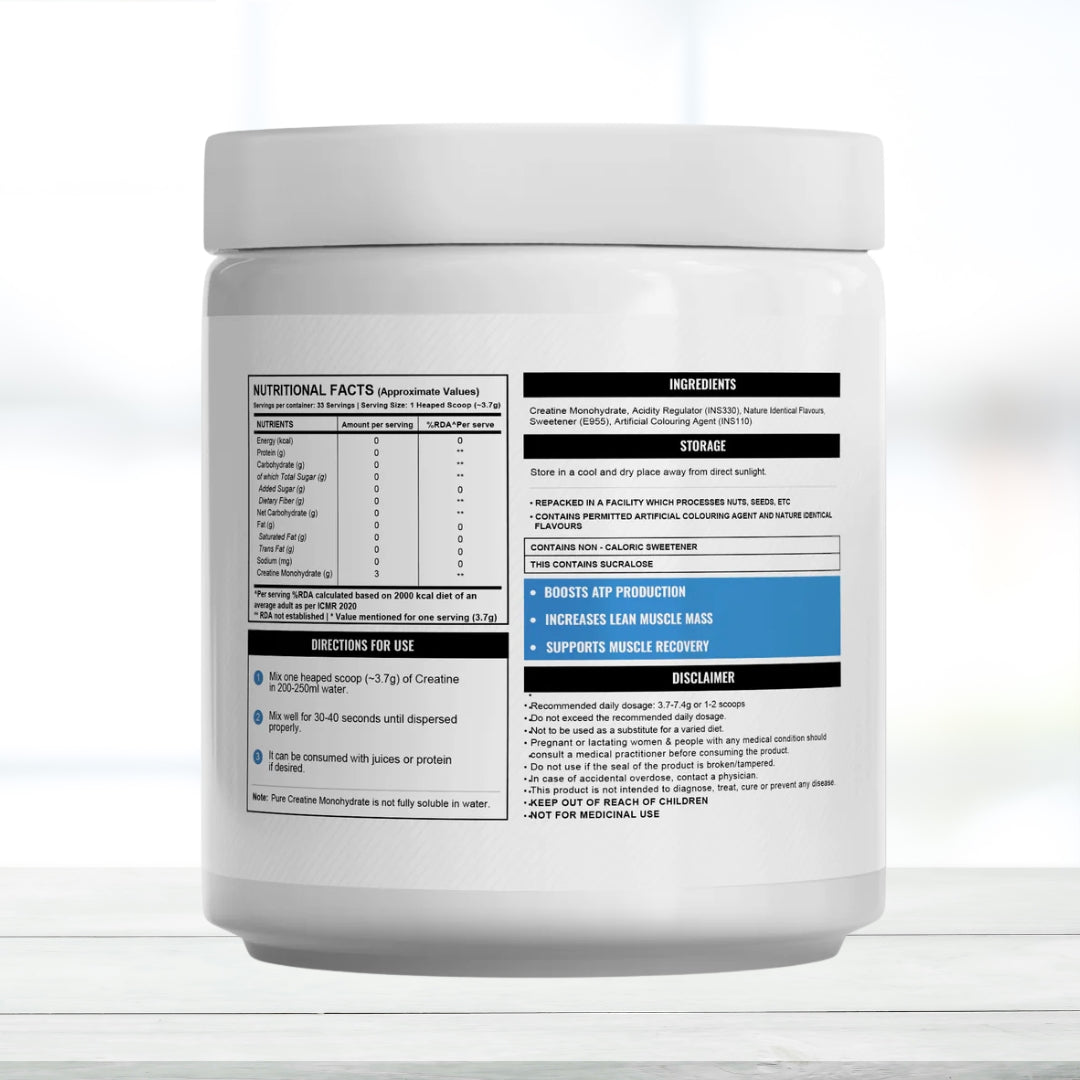 Wellcore - Pure Micronised Creatine Monohydrate (122g, 33 Servings) Tropical Tango