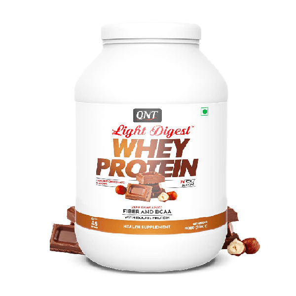 Qnt Light Digest Whey Protein Hazelnut Chocolate 908Gm - The Muscle Kart.com