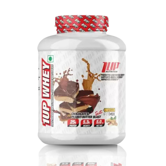 1UP Nutrition Whey Protein 5lbs 67 Servings Chocolate & Peanut butter blast Flavor