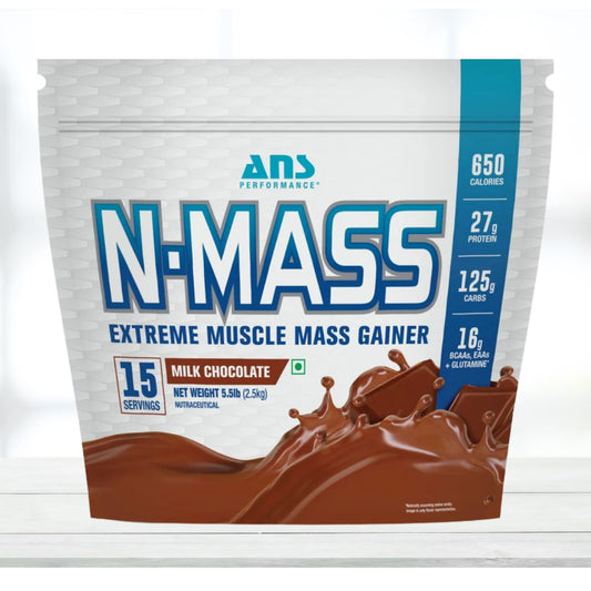 ANS Performance N-MASS Muscle Mass Gainer 2.5 Kg (5.5 lbs) | High Calorie Weight Gainer Powder - The Muscle Kart.com