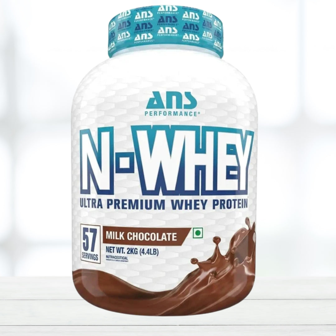 ANS N-WHEY Ultra Premium Whey Protein Powder | Milk Chocolate | 57 Servings | High Protein for Lean Muscle Growth & Recovery