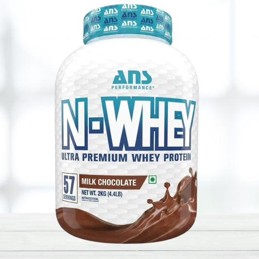 ANS N-WHEY Ultra Premium Whey Protein Powder | Milk Chocolate | 57 Servings | High Protein for Lean Muscle Growth & Recovery