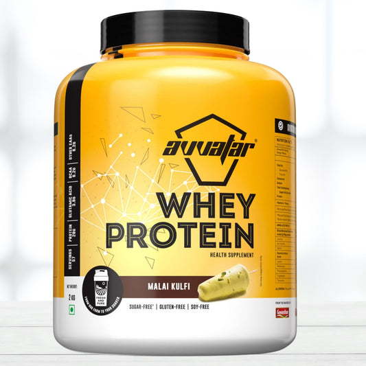 AVVATAR WHEY PROTEIN | 2 KG | Malai Kulfi Flavour | Made With 100% Fresh Cow's Milk