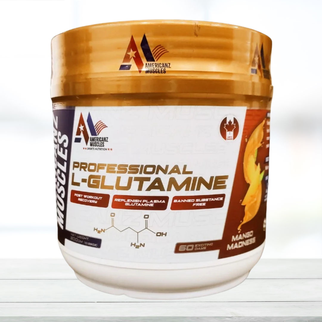 Americanz Muscles L-Glutamine 300g – Mango Madness Flavor | Post-Workout Recovery