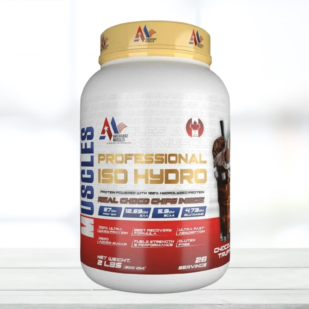 Americanz Muscles Professional ISO Hydro Protein 2 lbs Chocolate Truffle | Fast Absorbing Whey Isolate for Lean Muscle Growth