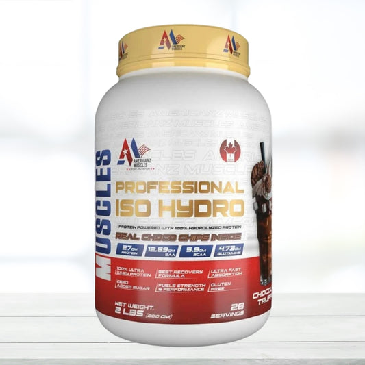 Americanz Muscles Professional ISO Hydro Protein 2 lbs Chocolate Truffle | Fast Absorbing Whey Isolate for Lean Muscle Growth