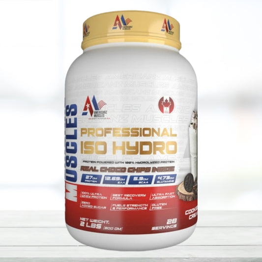 Americanz Muscles Professional ISO Hydro Protein 2 lbs – Cookies & Cream | Fast Absorbing Whey Isolate Protein Powder