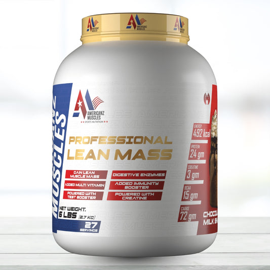 Americanz Muscles Professional Lean Mass | High-Calorie Mass Gainer | Chocolate Milkshake | 6lbs