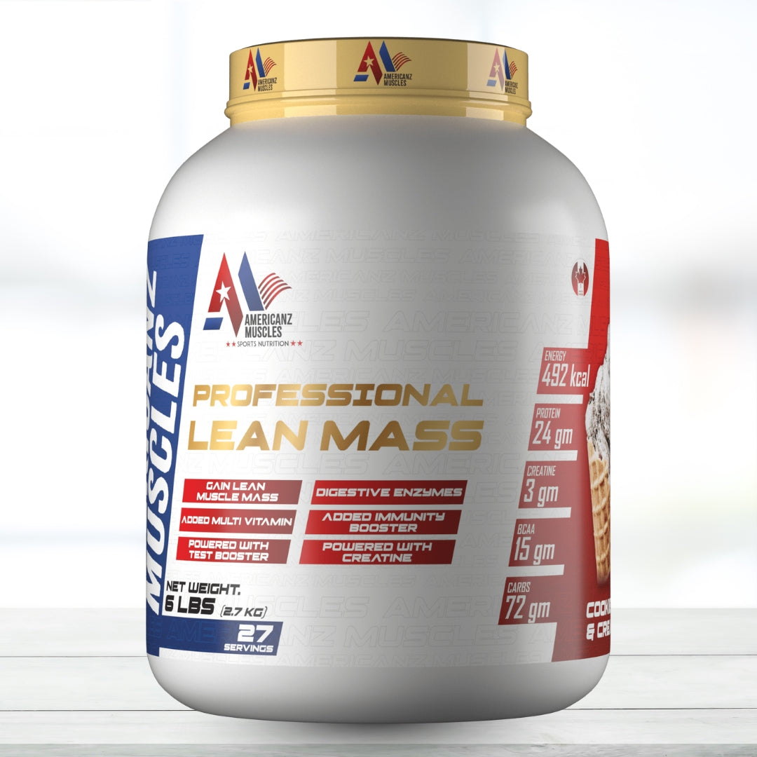Americanz Muscles Professional Lean Mass | High-Calorie Mass Gainer | Cookies & Cream | 6lbs