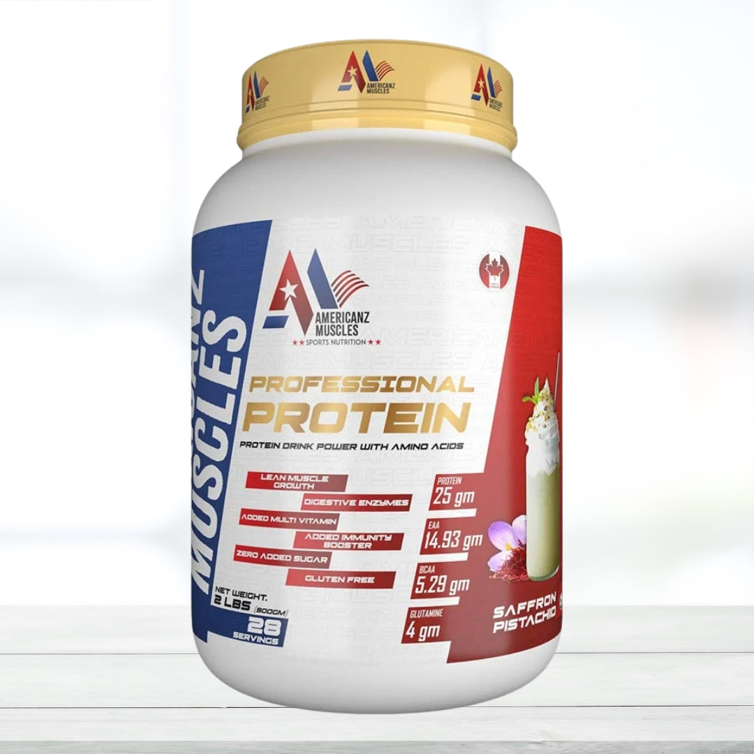 Americanz Muscles Professional Protein 2lbs (28 Servings) – Saffron Pistachio Flavor | High-Quality Whey Protein for Muscle Growth & Recovery