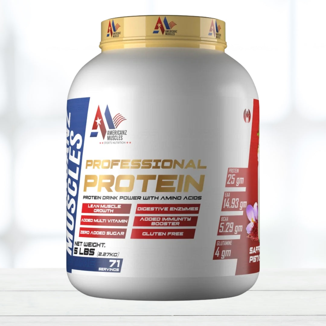 Americanz Muscles Professional Protein 5lbs 71 Servings Saffron Pistachio