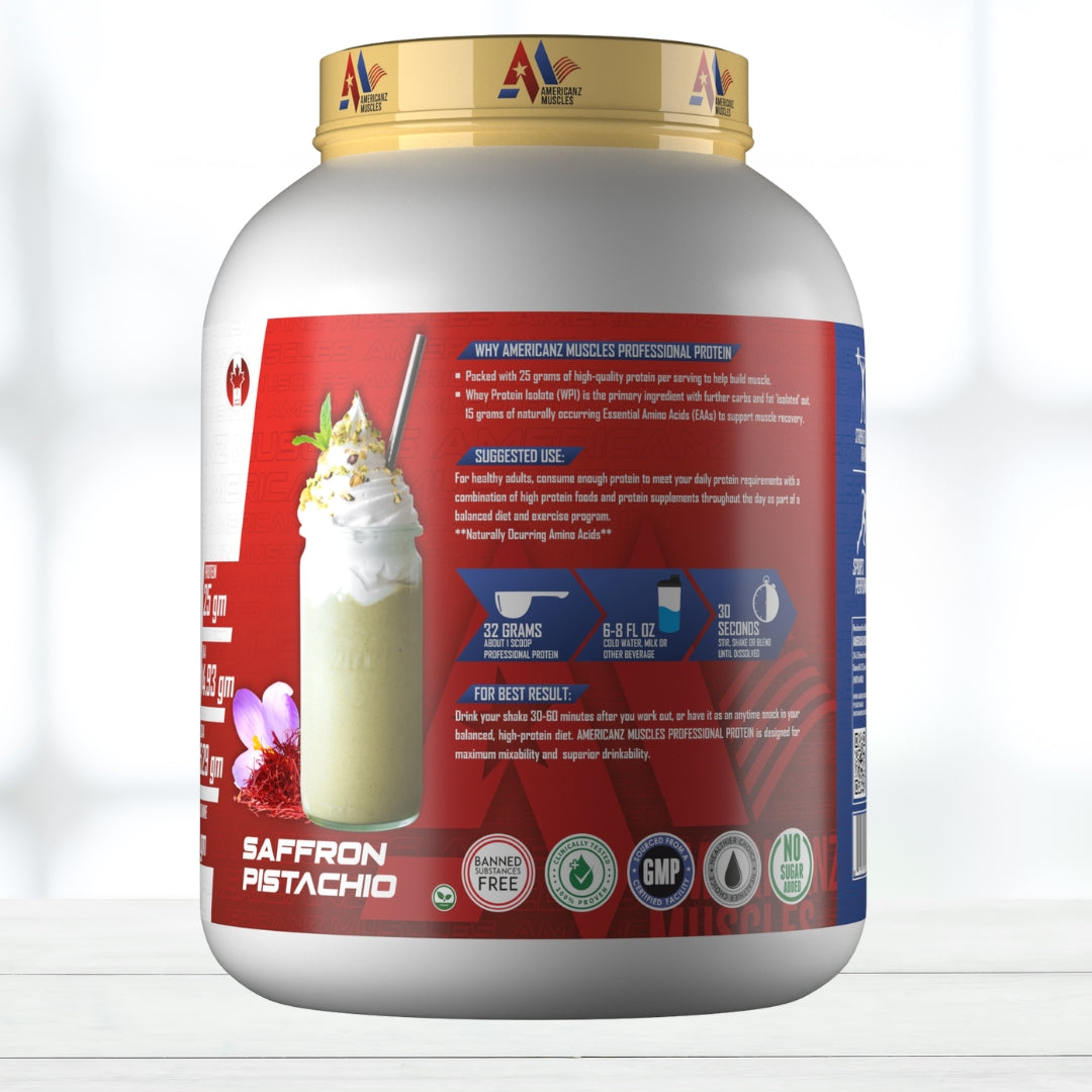Americanz Muscles Professional Protein 5lbs 71 Servings Saffron Pistachio