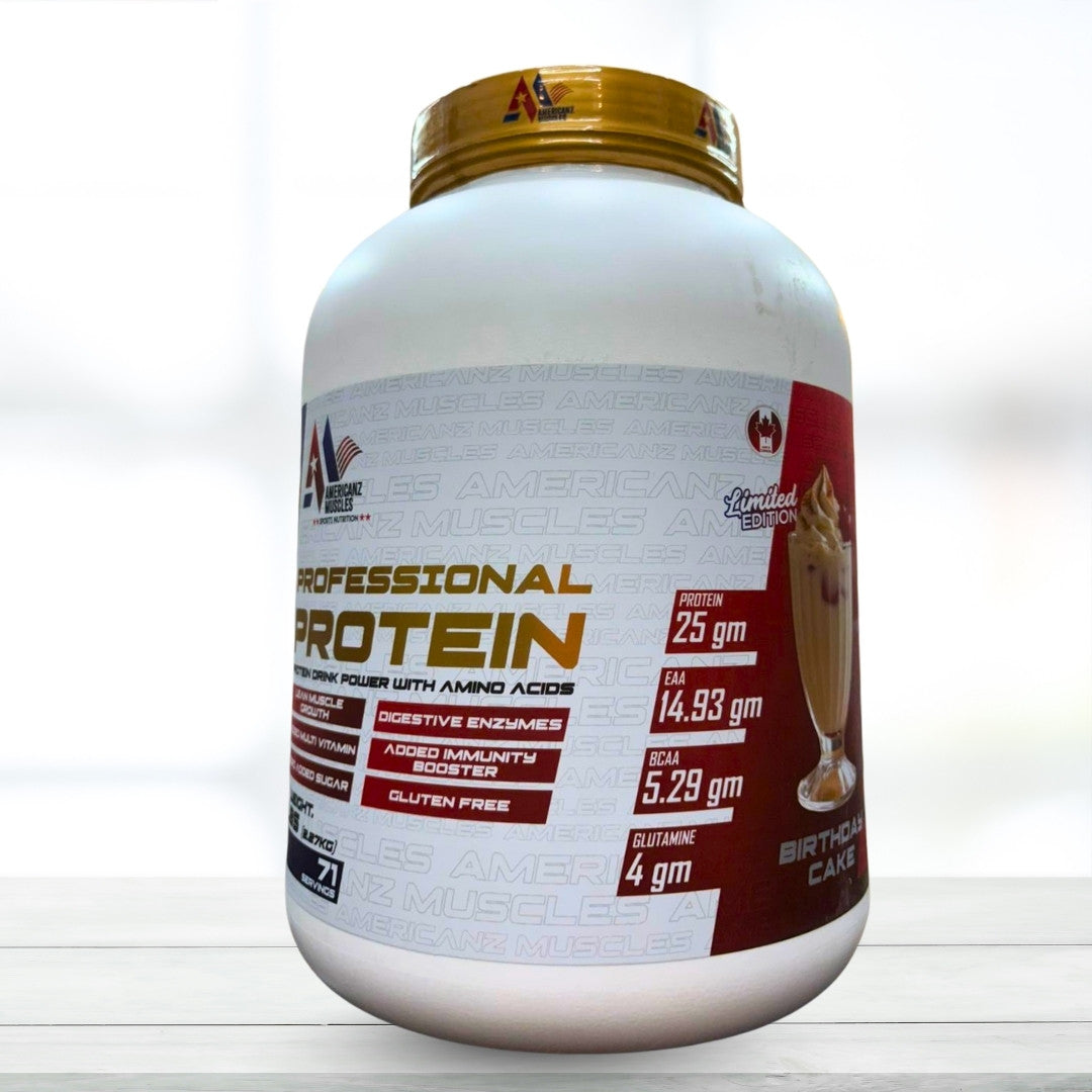 Americanz Muscles Professional Protein | 5 lbs | Birthday Cake Flavor | Premium Whey Protein for Muscle Gain & Recovery