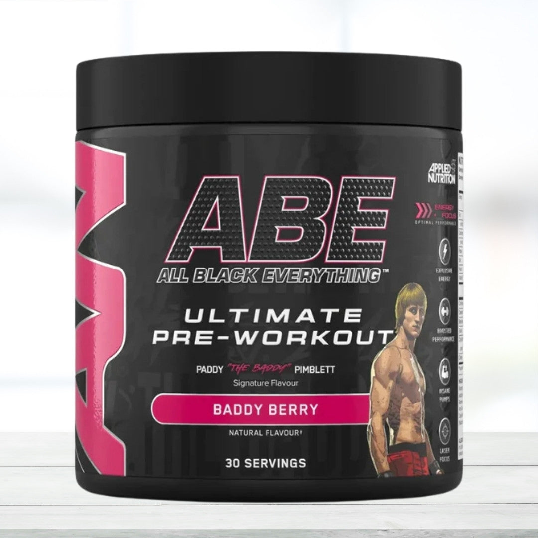 Applied Nutrition ABE All Black Everything Pre-Workout Energy Powder – 30 Servings | Candy Ice Blast Flavor | Caffeine, Beta Alanine & Citrulline Formula for Workout Performance - The Muscle Kart.com