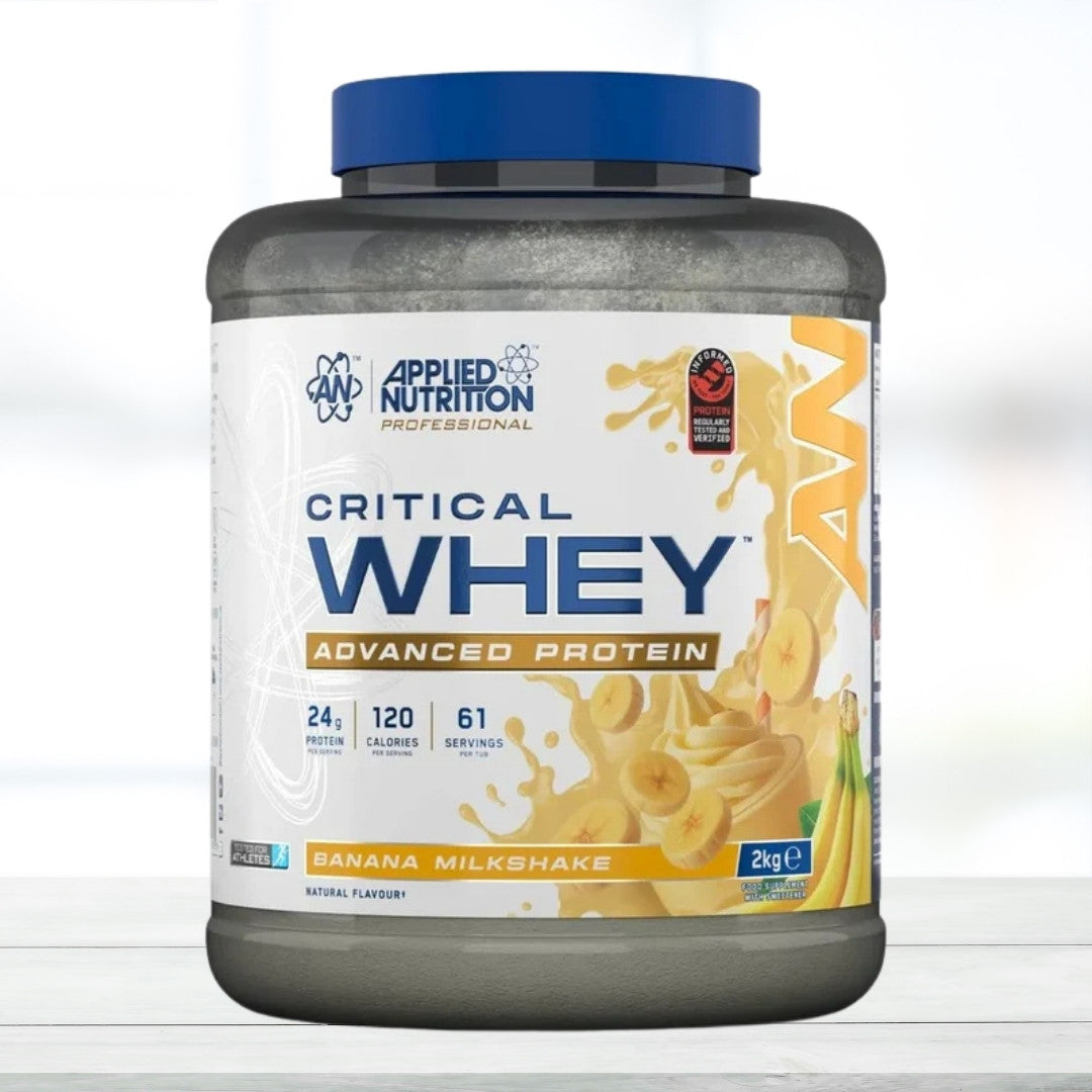 Applied Nutrition Critical Whey Advanced Protein Blend Powder 2kg | 61 Servings | Vanilla Ice Creame Flavor | Whey Protein with Isolate, Concentrate & Hydrolysate - The Muscle Kart.com