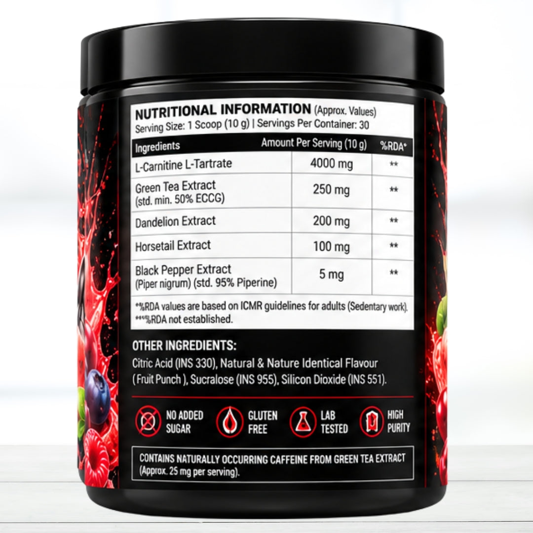 Austral Nutrition CarniMax 4000mg L-Carnitine Powder Fruit Punch 30 Servings