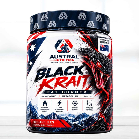 Austral Nutrition Black Krait Thermogenic Support Capsules 90 Count | Energy, Focus & Metabolic Support