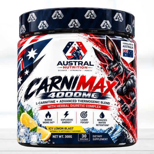 Austral Nutrition CarniMax 4000mg L-Carnitine Powder Icy Lemon 30 Servings