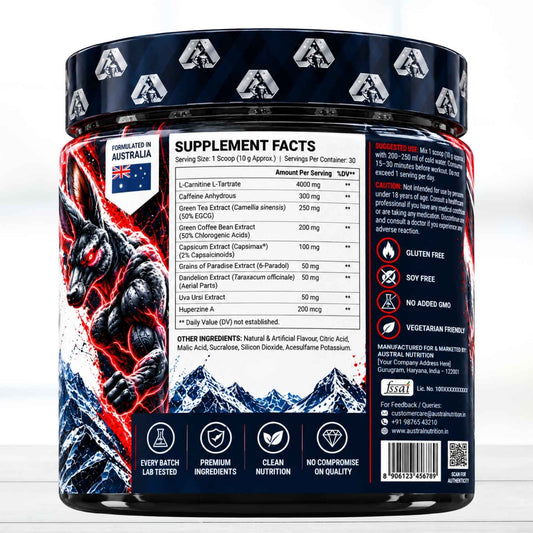 Austral Nutrition CarniMax 4000mg L-Carnitine Powder Icy Lemon 30 Servings