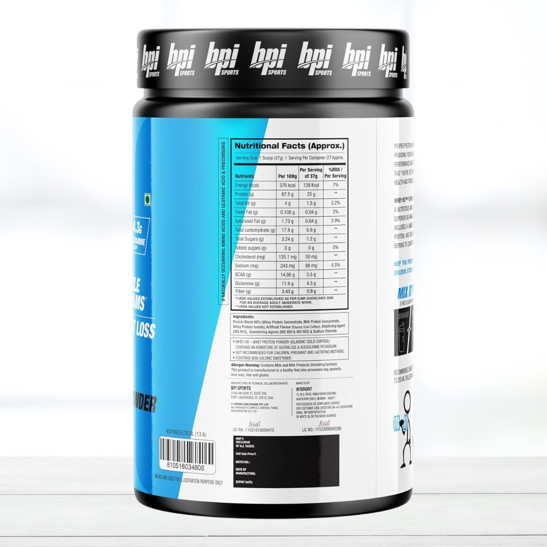 BPI Sports Whey HD Protein Powder 1 kg | Whey Protein Supplement | Chocolate Delight