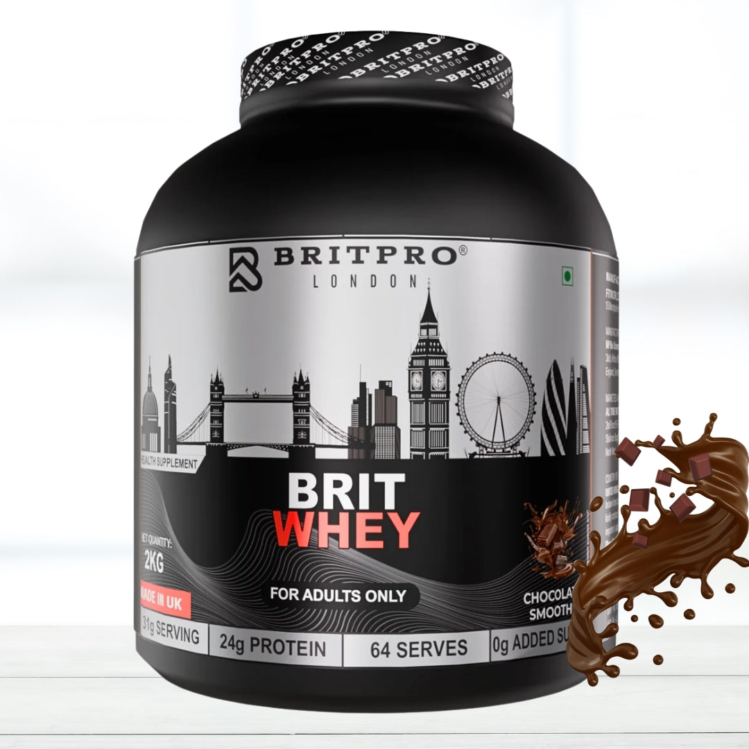 BRITPRO London BRIT Whey Protein Powder 2kg | High Protein for Lean Muscle Growth & Recovery | Fast Absorption | Great Taste