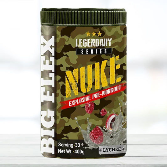 Bigflex Nuke Pre Workout 400Gm  33 Servings Lychee Flavor