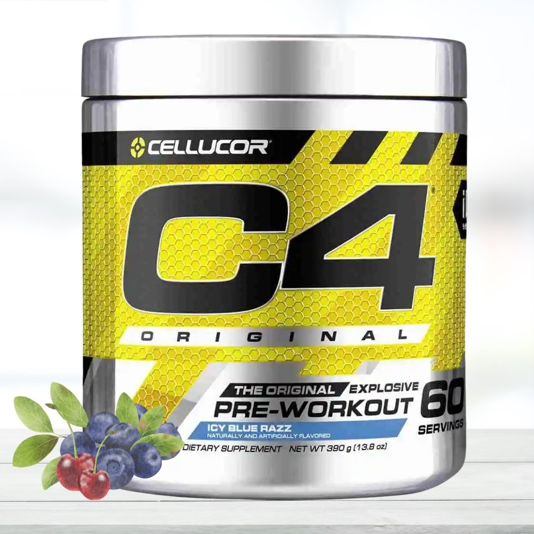 Cellucor C4 Original Pre-Workout Powder – Explosive Energy & Focus – 60 Servings | Ice Blue Razz Flavor