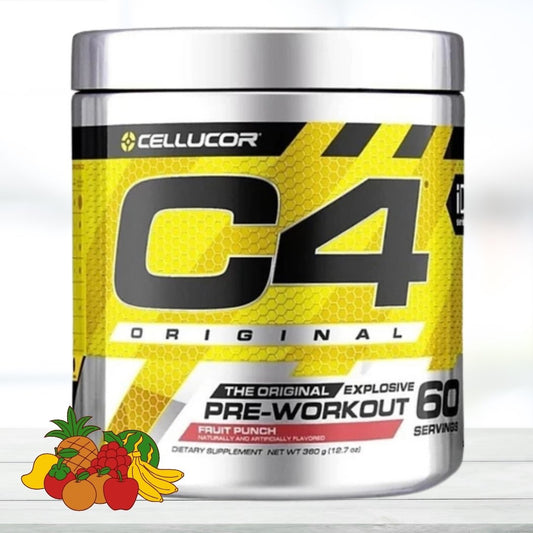 Cellucor C4 Original Pre-Workout Powder – Fruit Punch Flavor, 60 Servings