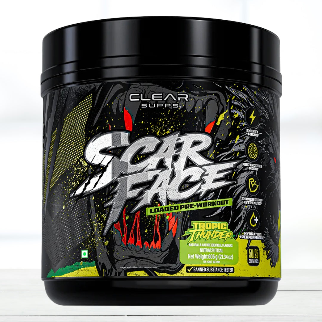 ClearSupps Scarface Pre Workout Powder Tropical Thunder | 50 Servings | Energy & Focus Pre-Workout Supplement