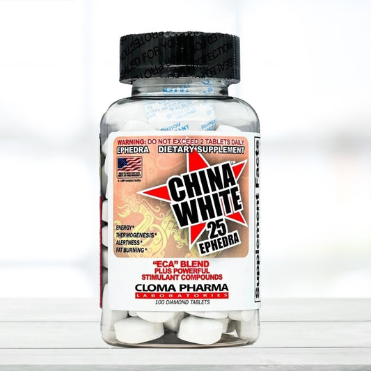 Cloma Pharma China White 25 Fat Burner Tablets (100 Count) – Thermogenic Weight Management Supplement - The Muscle Kart.com