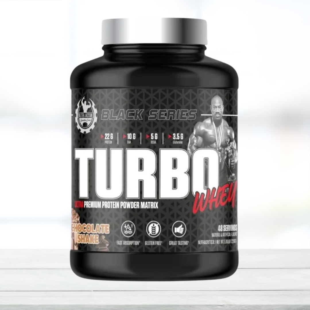 Dexter Jackson Black Series Turbo Whey Protein Powder 5 lbs – Chocolate Shake Flavor
