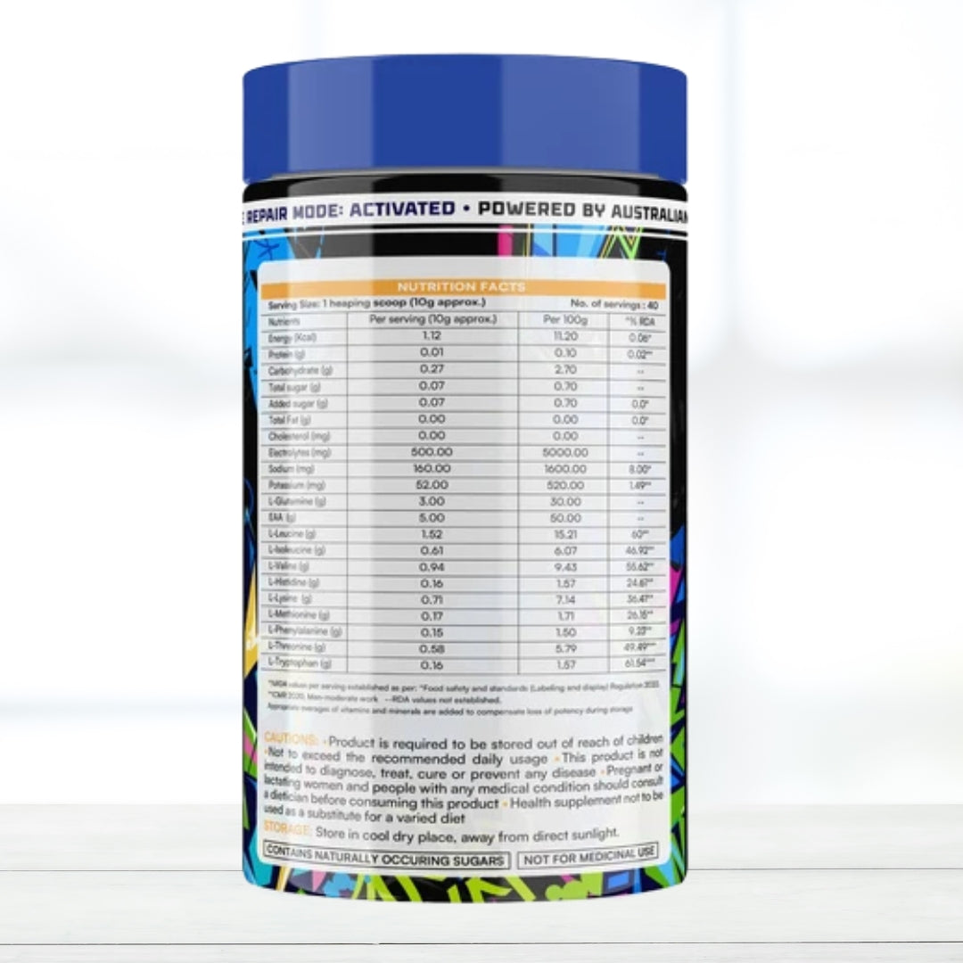 Hypper Nation EAA + BCAA Recovery Powder | Mango Flavour | Essential Amino Acids for Muscle Recovery, Hydration & Endurance