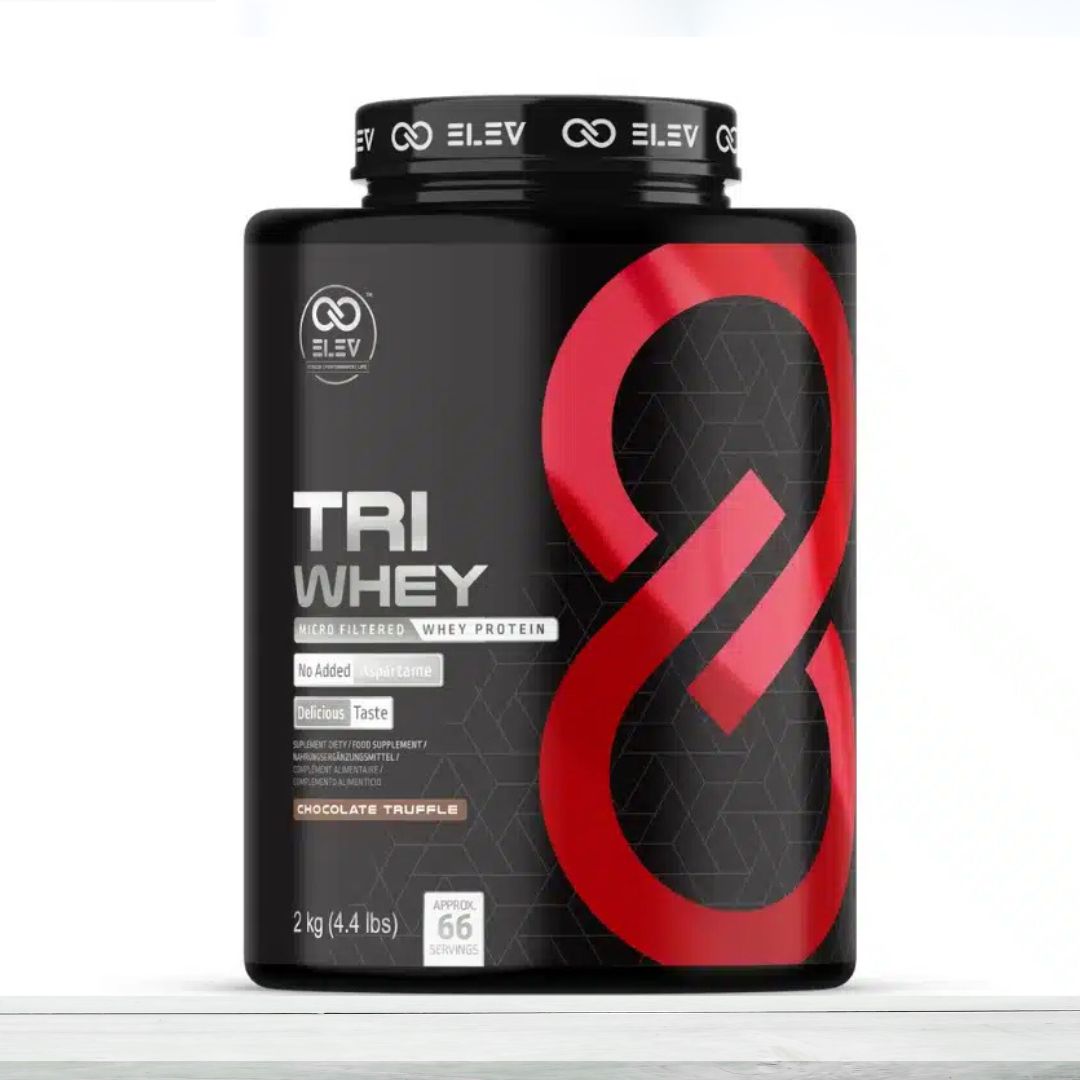 ELEV Tri Whey Advanced Whey Protein Powder 2kg | High Protein Blend for Muscle Growth & Recovery | Cookies Flavor - The Muscle Kart.com