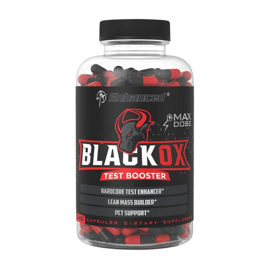 Enhanced Labs – Black Ox Testosterone Booster for Lean Mass & Burning Fat (240 Capsules)