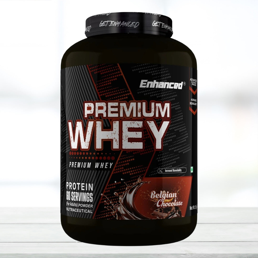 Enhanced Premium Whey Protein Powder 2kg (4.4 lb) | 60 Servings | High Protein for Muscle Growth & Recovery | Fast Absorbing Whey Supplement - The Muscle Kart.com