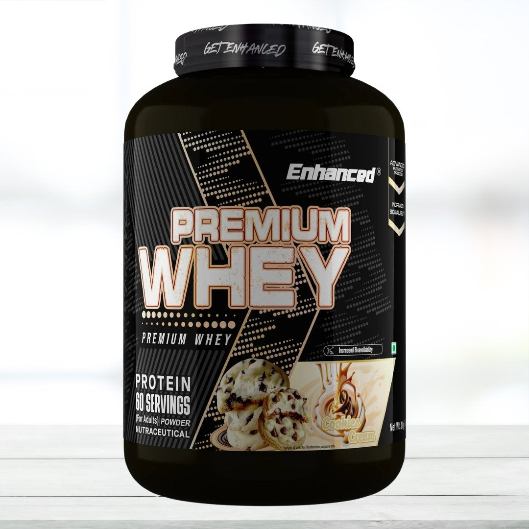 Enhanced Premium Whey Protein Powder 2kg (4.4 lb) | 60 Servings | High Protein for Muscle Growth & Recovery | Fast Absorbing Whey Supplement - The Muscle Kart.com