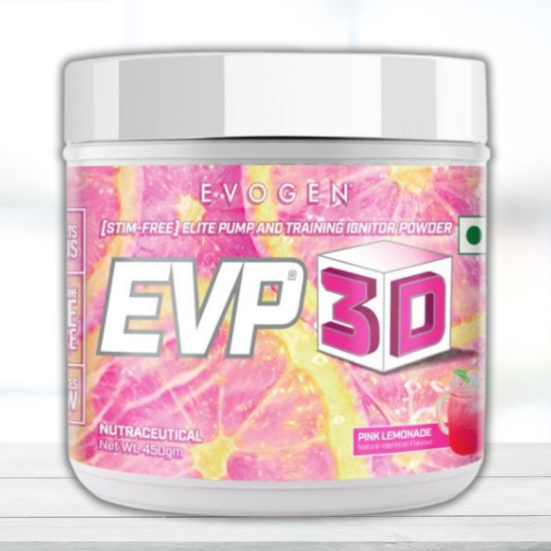 Evogen EVP 3D Pre Workout Powder – Pink Lemonade Flavor, 30 Servings | Energy, Focus & Performance Support - The Muscle Kart.com