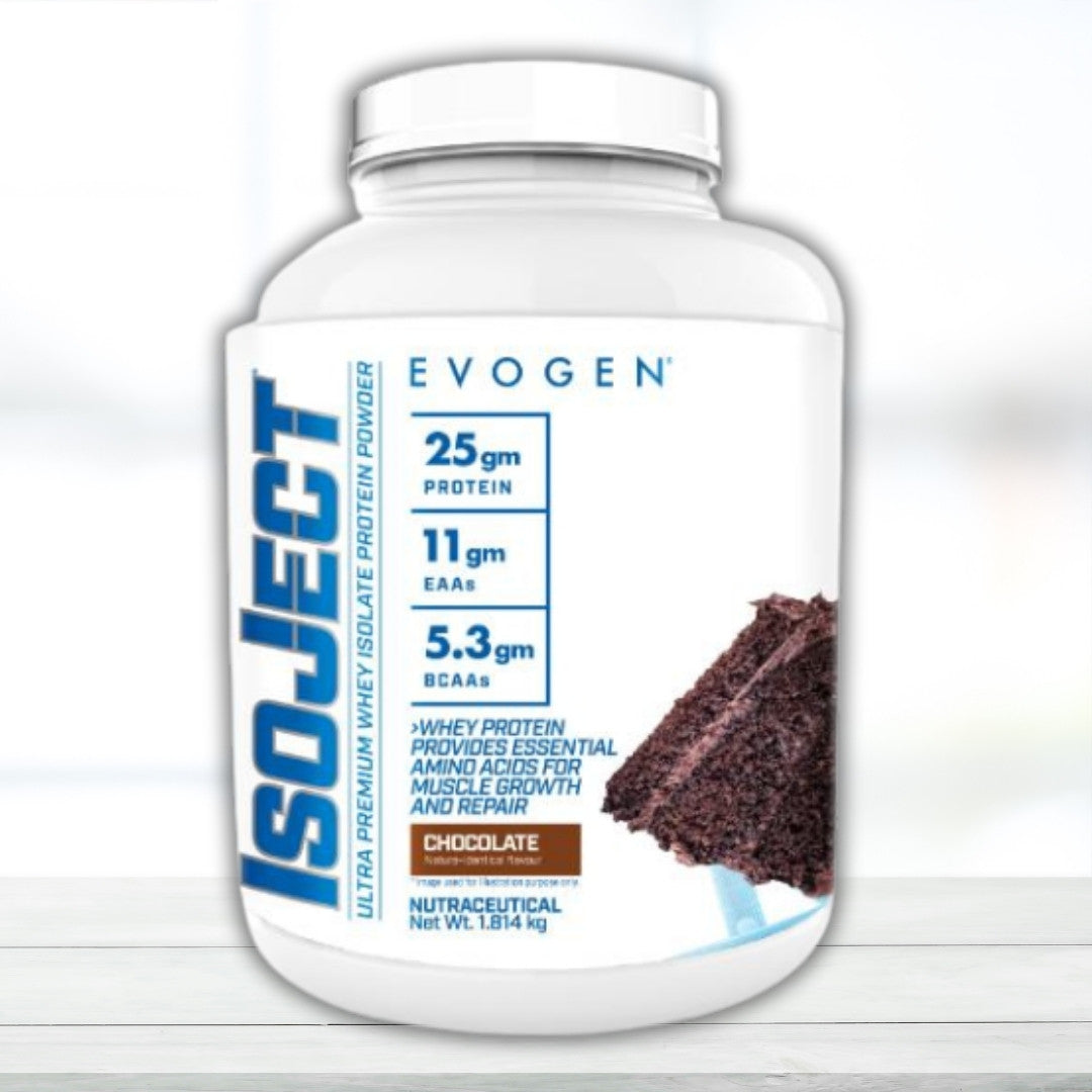 Evogen IsoJect 100% Whey Isolate Protein – Chocolate Flavor – 4 lbs (1.81 kg) - The Muscle Kart.com