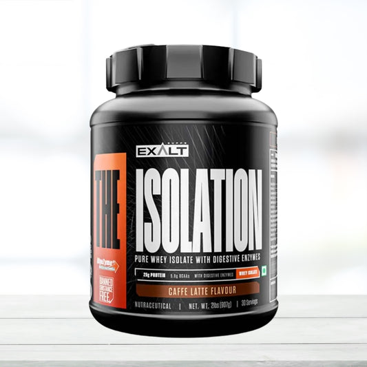 Exalt Supps The Isolation Pure Whey Protein Isolate Powder 2lbs | Caffe Latte Flavor |  High Protein, Low Carb